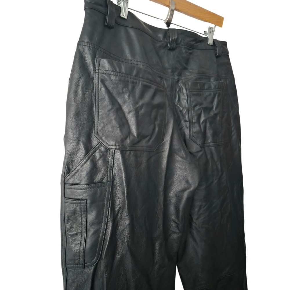 Vintage Wilsons M Julian Leather Carpenter Pants Mens 34 Black Utility 18x33